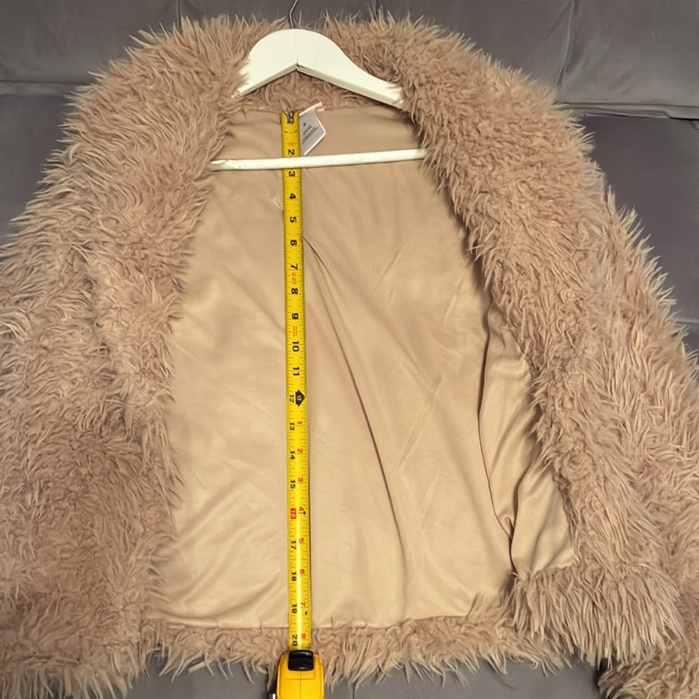 Little Lass Tan Teddy Jacket - Picture 6 of 6